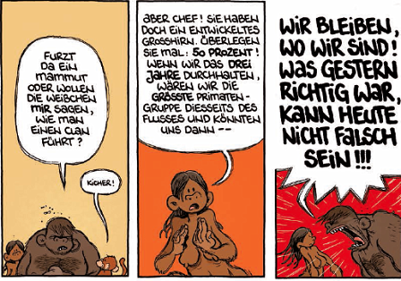 comic affenmann u frau streiten